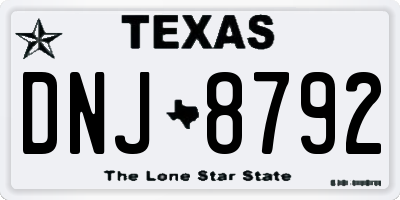 TX license plate DNJ8792