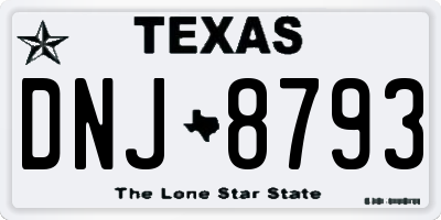 TX license plate DNJ8793
