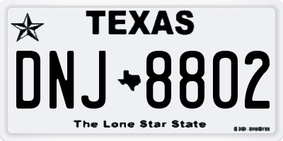 TX license plate DNJ8802