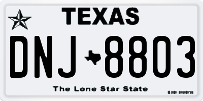 TX license plate DNJ8803