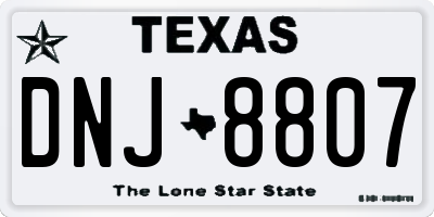 TX license plate DNJ8807