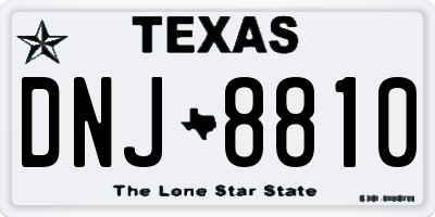 TX license plate DNJ8810