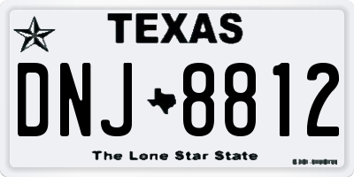TX license plate DNJ8812