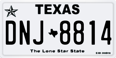TX license plate DNJ8814