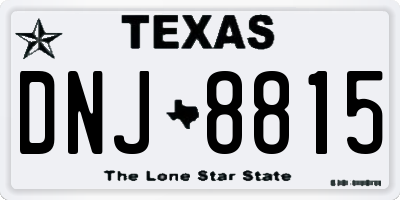 TX license plate DNJ8815