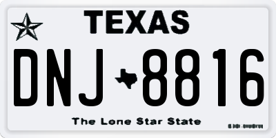 TX license plate DNJ8816