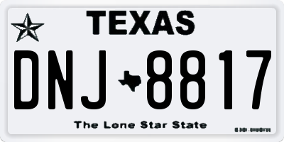 TX license plate DNJ8817