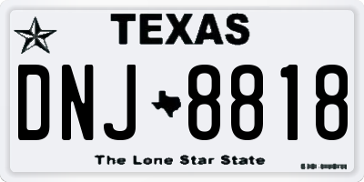 TX license plate DNJ8818
