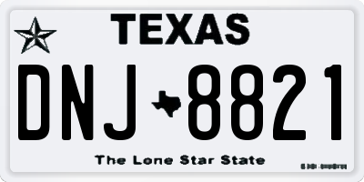 TX license plate DNJ8821