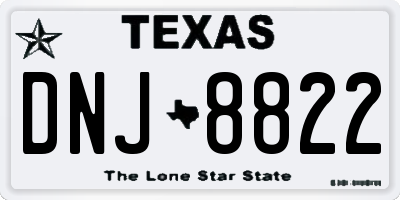 TX license plate DNJ8822