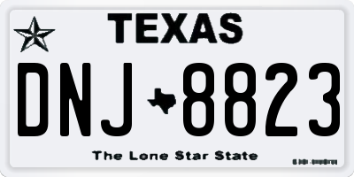 TX license plate DNJ8823