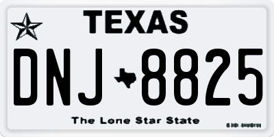 TX license plate DNJ8825