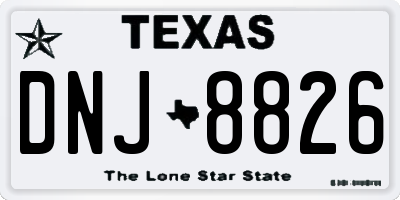 TX license plate DNJ8826