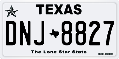 TX license plate DNJ8827