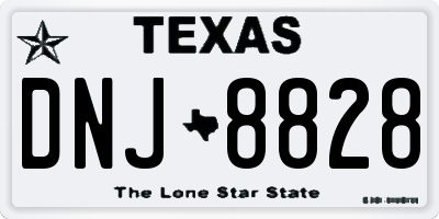 TX license plate DNJ8828