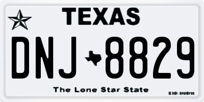 TX license plate DNJ8829