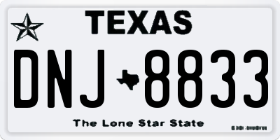 TX license plate DNJ8833