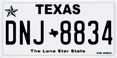 TX license plate DNJ8834