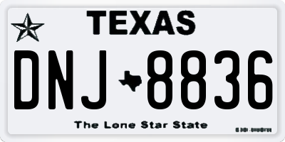 TX license plate DNJ8836
