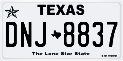 TX license plate DNJ8837