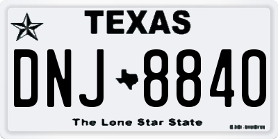 TX license plate DNJ8840