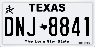 TX license plate DNJ8841