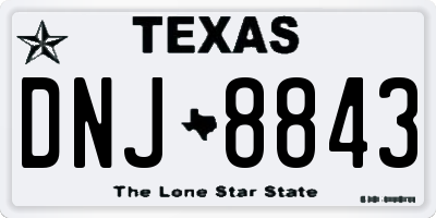 TX license plate DNJ8843