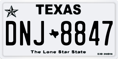 TX license plate DNJ8847