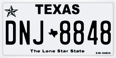 TX license plate DNJ8848