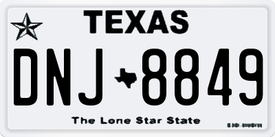 TX license plate DNJ8849