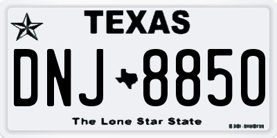 TX license plate DNJ8850