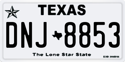 TX license plate DNJ8853