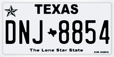 TX license plate DNJ8854
