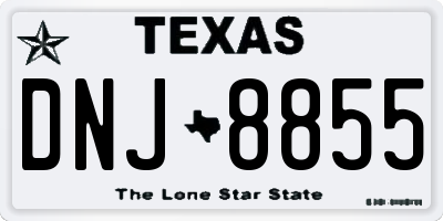 TX license plate DNJ8855
