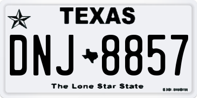 TX license plate DNJ8857