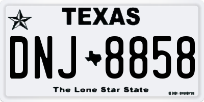 TX license plate DNJ8858