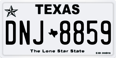 TX license plate DNJ8859