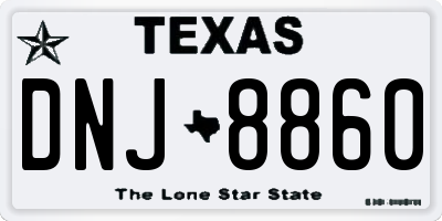 TX license plate DNJ8860