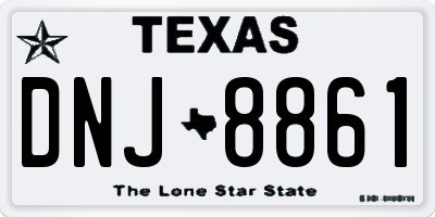 TX license plate DNJ8861