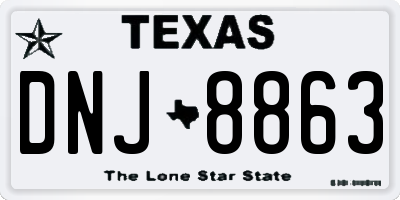 TX license plate DNJ8863