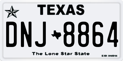 TX license plate DNJ8864