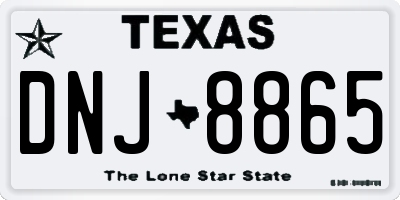 TX license plate DNJ8865
