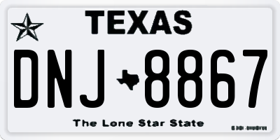 TX license plate DNJ8867