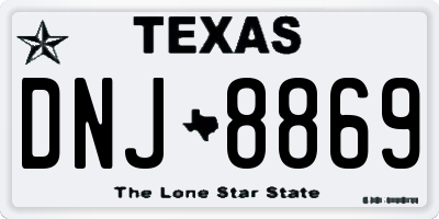 TX license plate DNJ8869