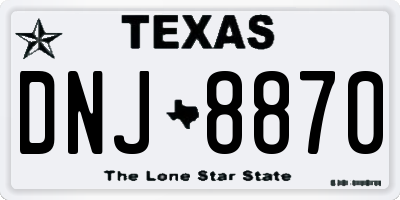 TX license plate DNJ8870