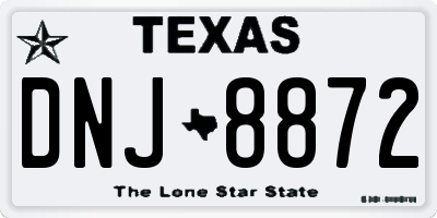 TX license plate DNJ8872
