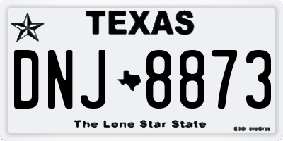 TX license plate DNJ8873