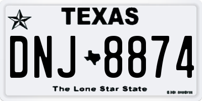 TX license plate DNJ8874