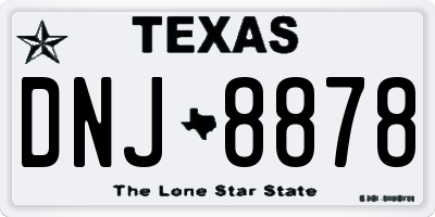 TX license plate DNJ8878