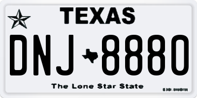 TX license plate DNJ8880